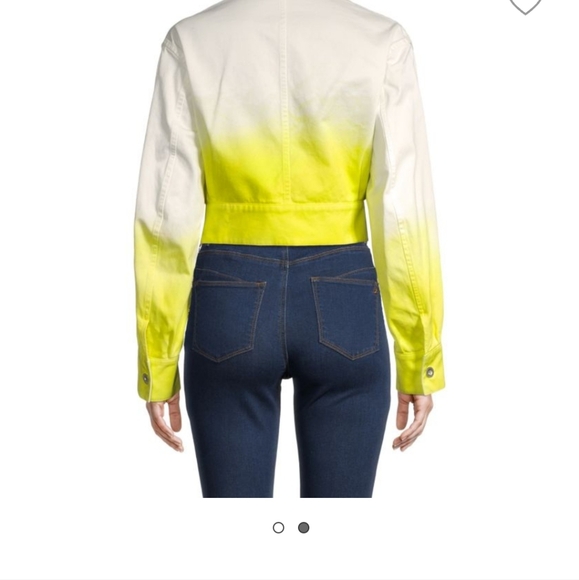 New Unravel Project Tie-Dye Ombrè Crop Trucker Denim Jacket Size 38 - Picture 2 of 8